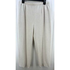 Drapers and Damons Linen Blend Pants Light Beige Elastic Waist Women's Petite L